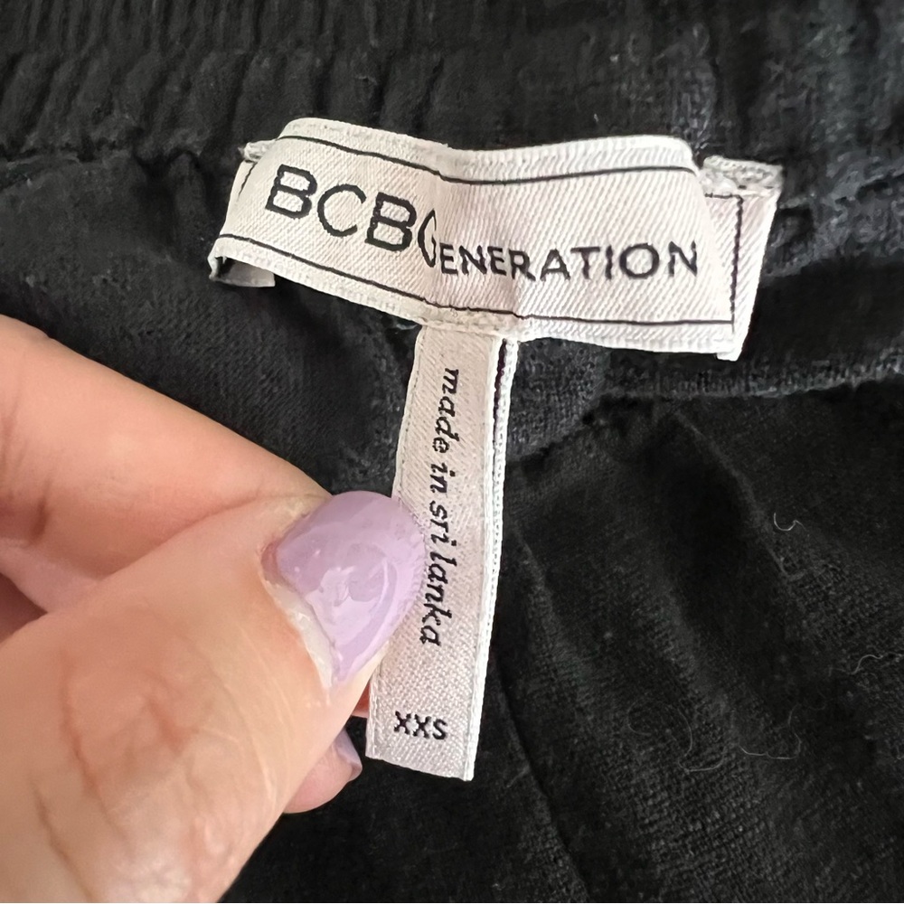 Bcbgeneration Black Linen Blend Multicolored Pom … - image 4